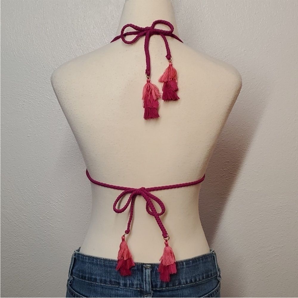 Bleu Rod NWOT Beattie  Bikini Top Let's Get Knotty Triangle Top Tie Strings Sz 4 - Picture 3 of 7
